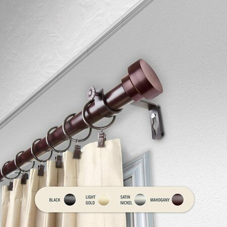 KD ENCIMERA 1 in. Cover Curtain Rod with 28 to 48 in. Extension, Mahogany KD3733708
